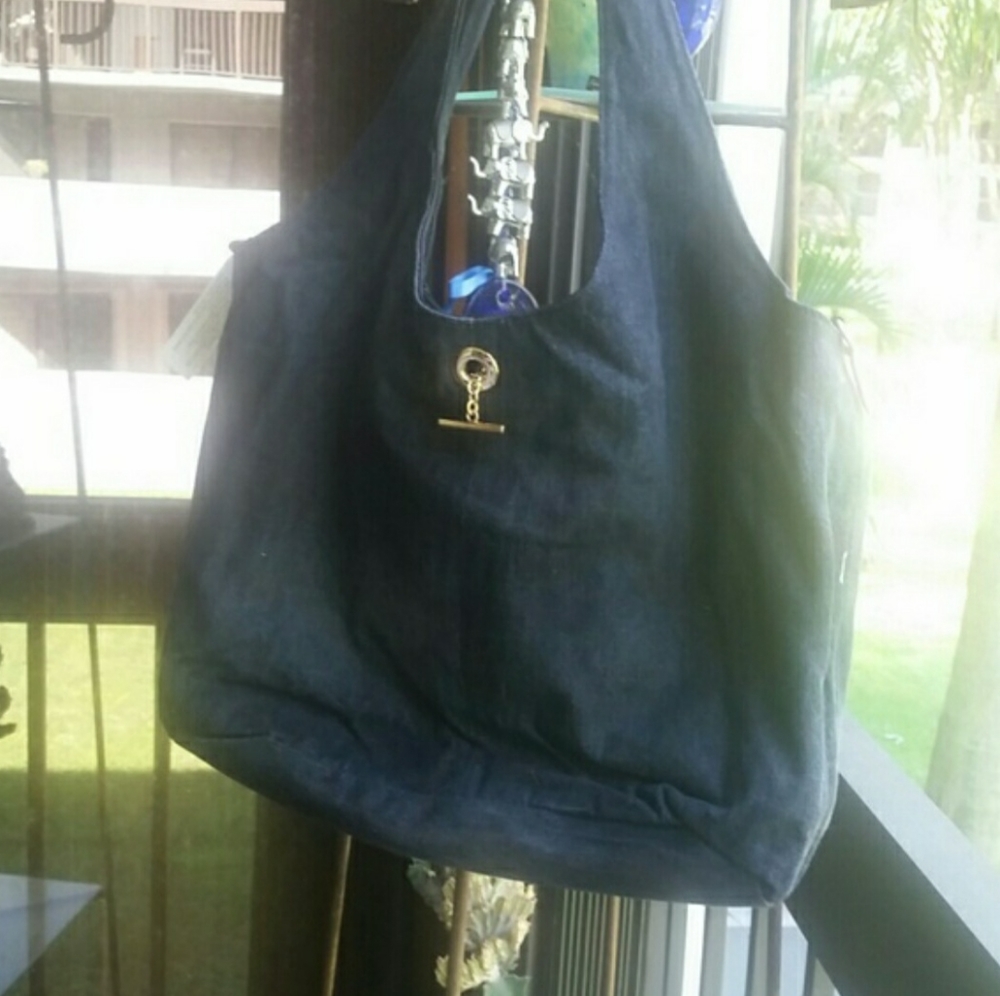 Le Miel Jean/Leather Black Purse